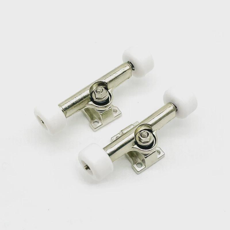 A pair of white wheels and a bridge